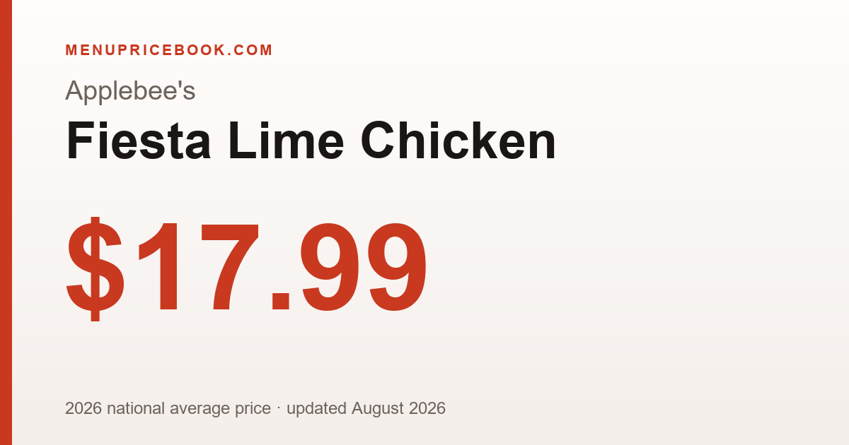 Applebee's Fiesta Lime Chicken price: $17.99 (2026)