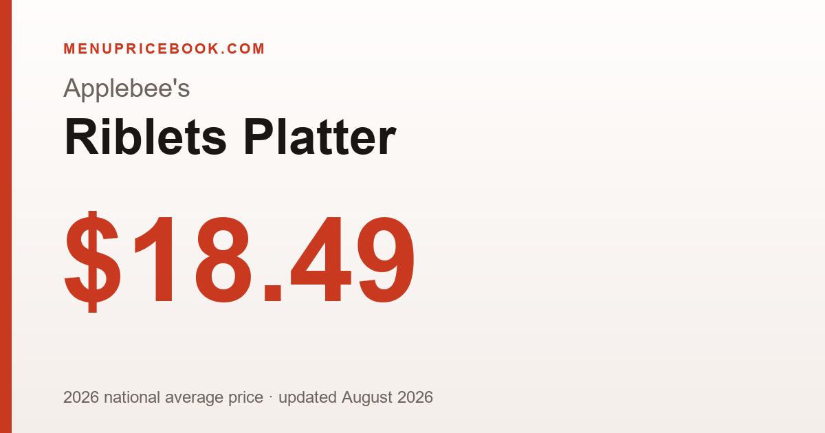 Applebee's Riblets Platter price: $18.49 (2026)