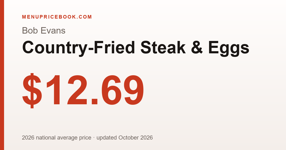 Bob Evans Country-Fried Steak & Eggs price: $12.69 (2026)