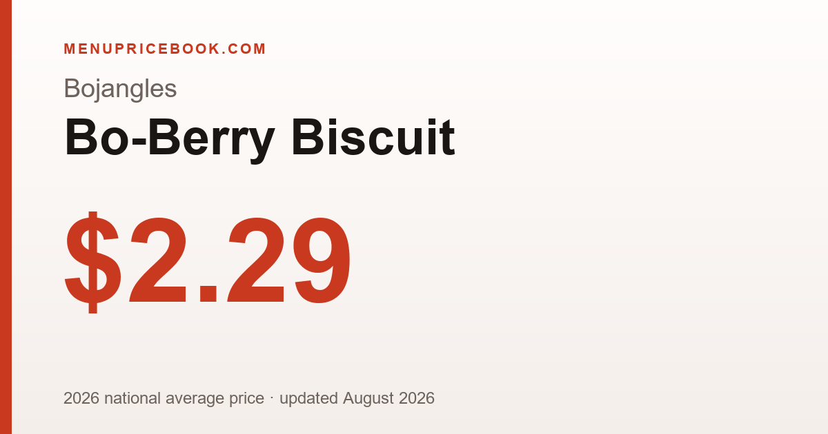 Bojangles Bo-Berry Biscuit price: $2.29 (2026)