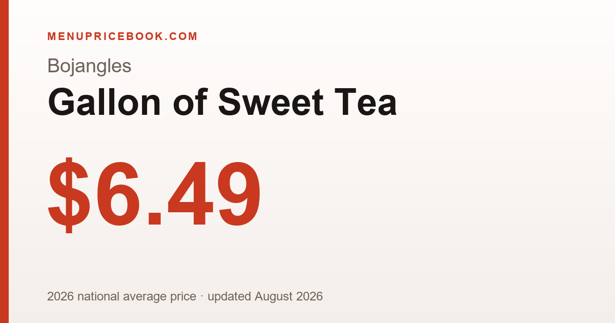 Bojangles Gallon of Sweet Tea price: $6.49 (2026)