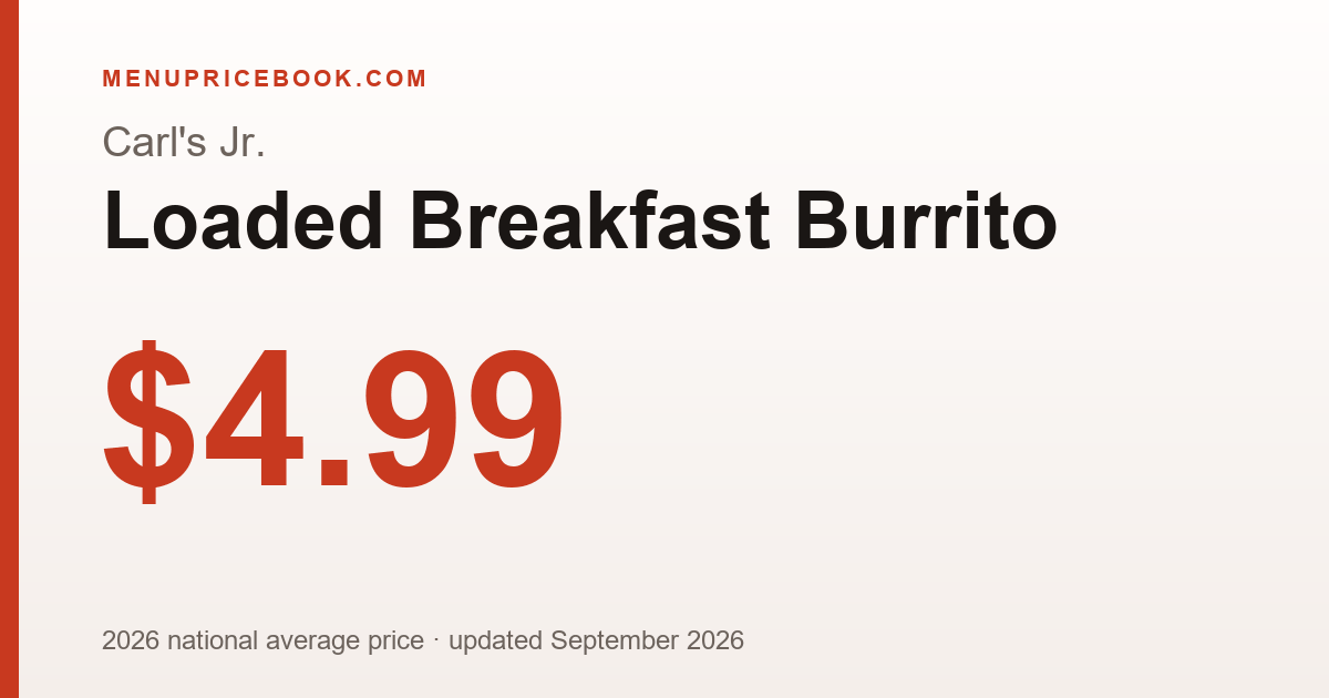 Carl's Jr. Loaded Breakfast Burrito price: $4.99 (2026)