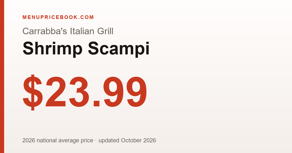 Carrabba's Italian Grill Shrimp Scampi price: $23.99 (2026)