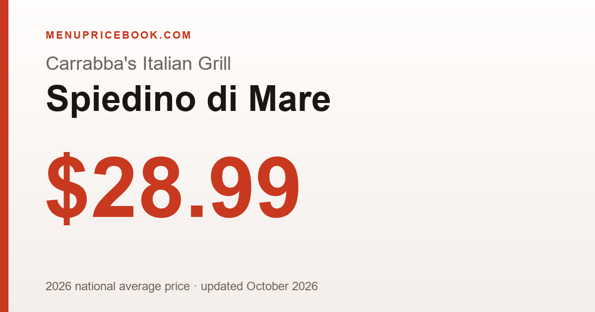 Carrabba's Italian Grill Spiedino di Mare price: $28.99 (2026)