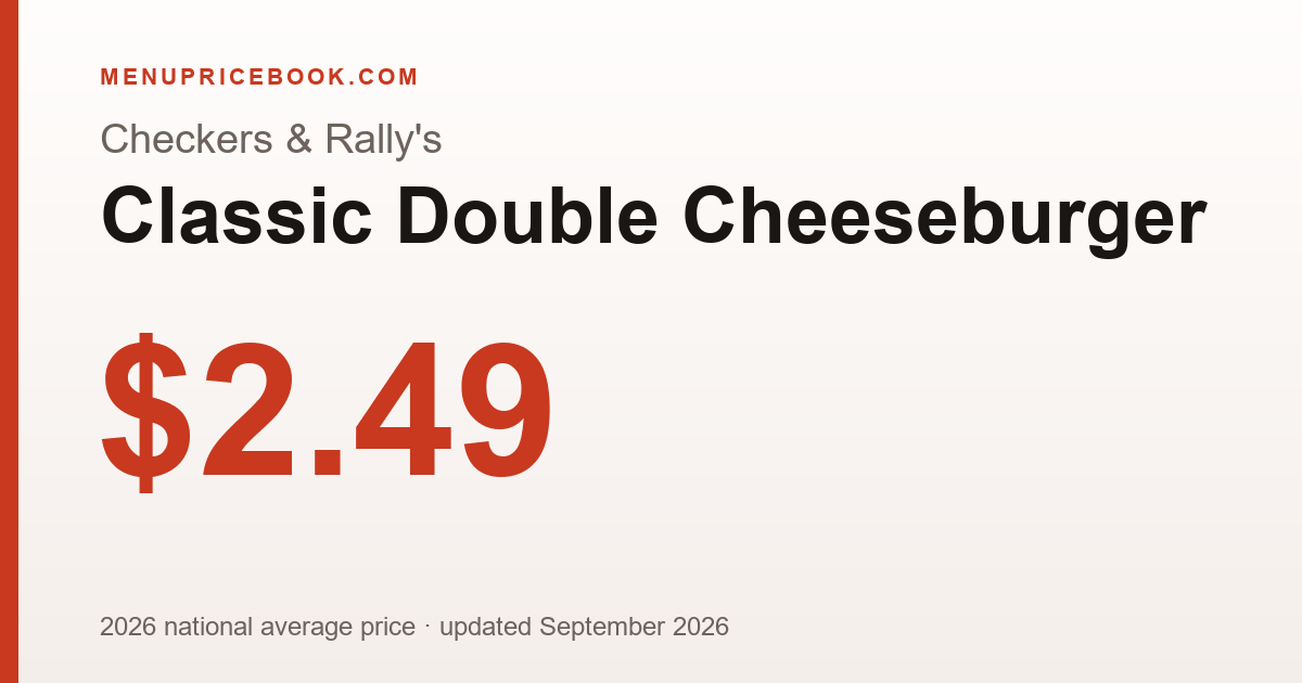 Checkers & Rally's Classic Double Cheeseburger price: $2.49 (2026)