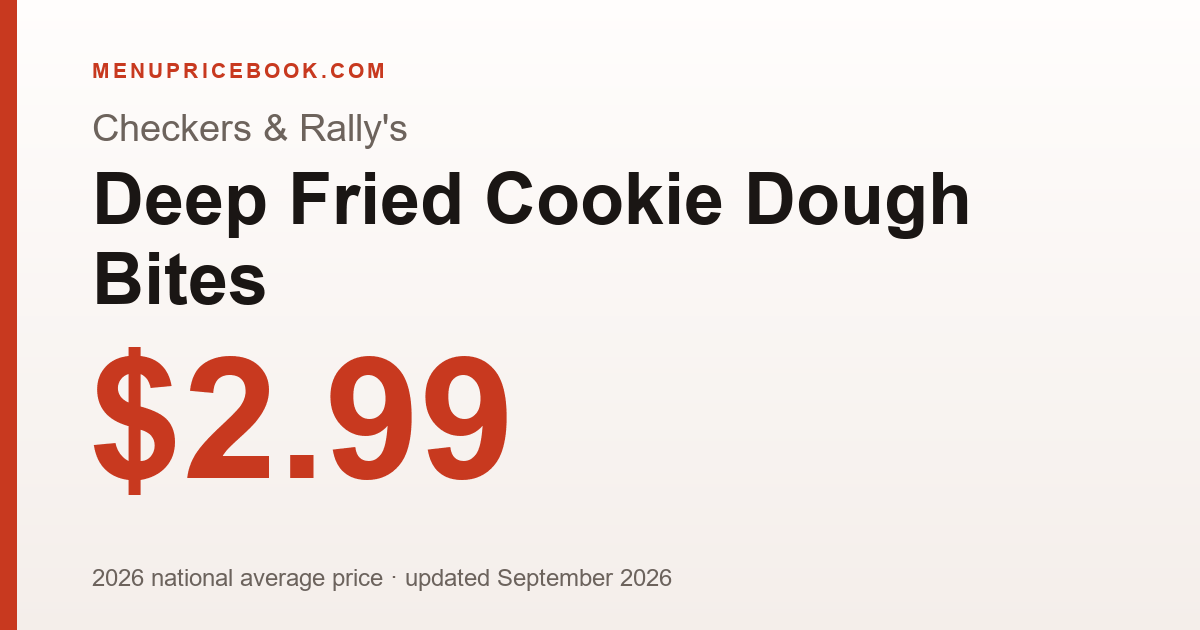 Checkers & Rally's Deep Fried Cookie Dough Bites price: $2.99 (2026)