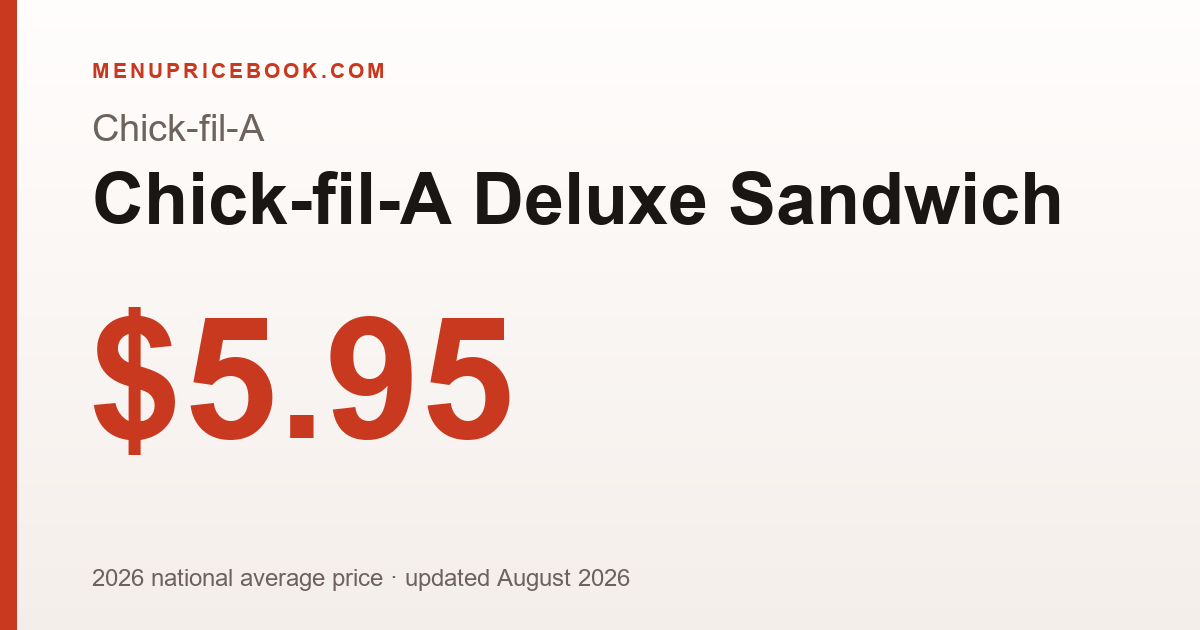 Chick-fil-A Deluxe Sandwich price: $5.95 (2026)