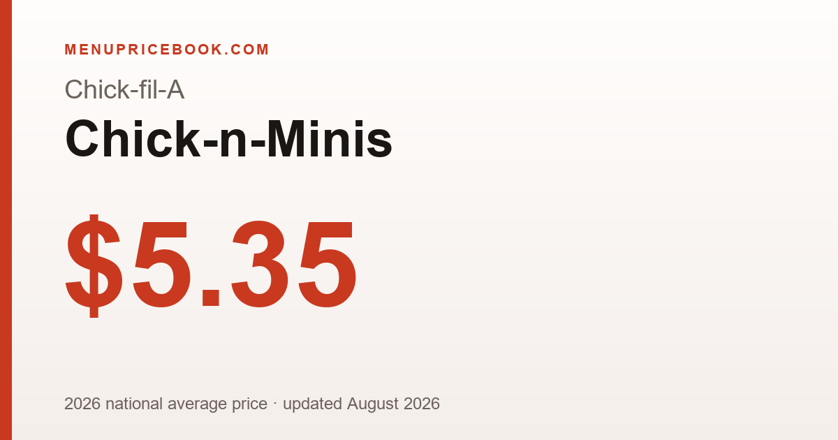 Chick-fil-A Chick-n-Minis price: $5.35 (2026)