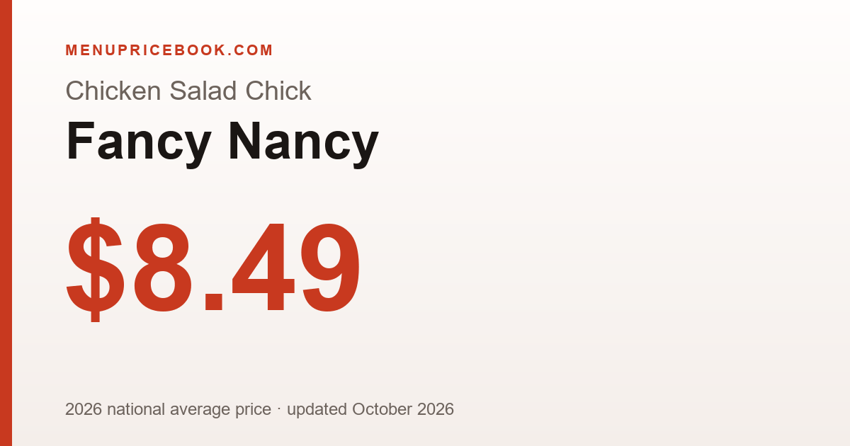 Chicken Salad Chick Fancy Nancy price: $8.49 (2026)