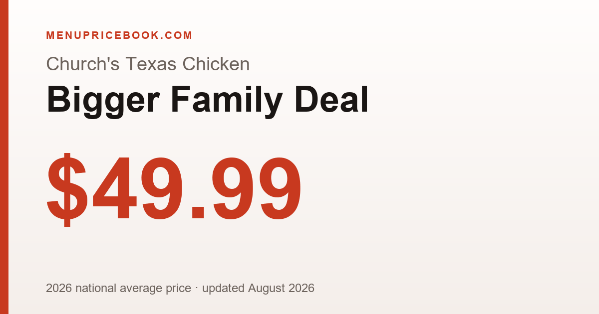 Church's Texas Chicken Bigger Family Deal price: $49.99 (2026)