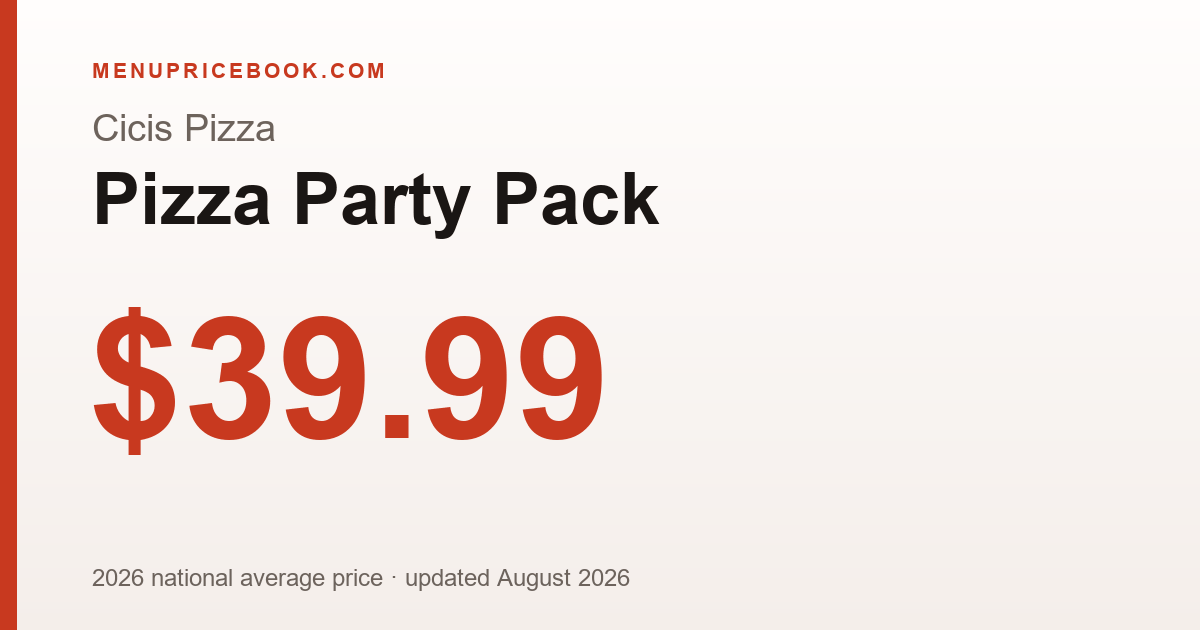 Cicis Pizza Pizza Party Pack price: $39.99 (2026)