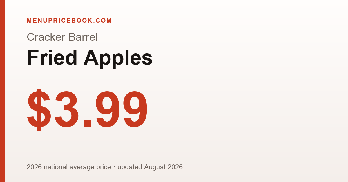 Cracker Barrel Fried Apples price: $3.99 (2026)