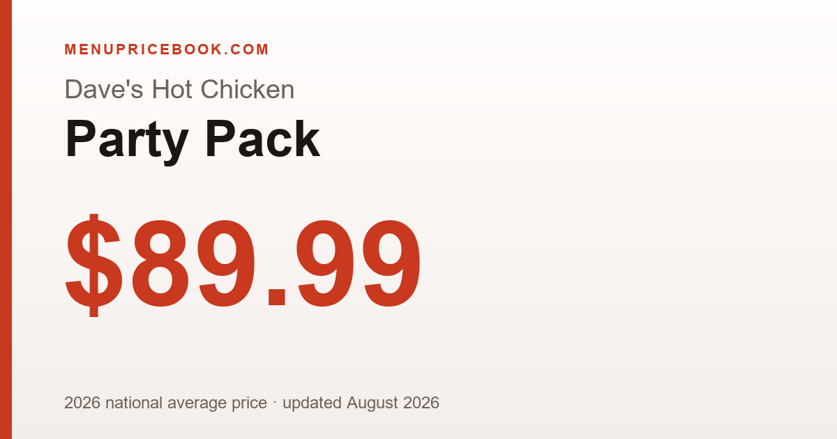 Dave's Hot Chicken Party Pack price: $89.99 (2026)