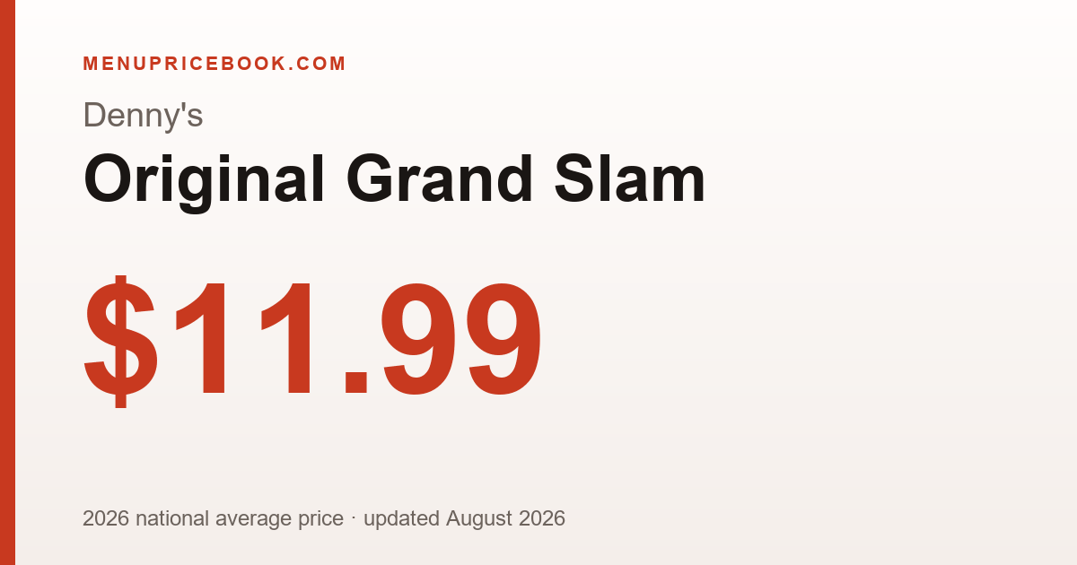 Denny's Original Grand Slam price: $11.99 (2026)