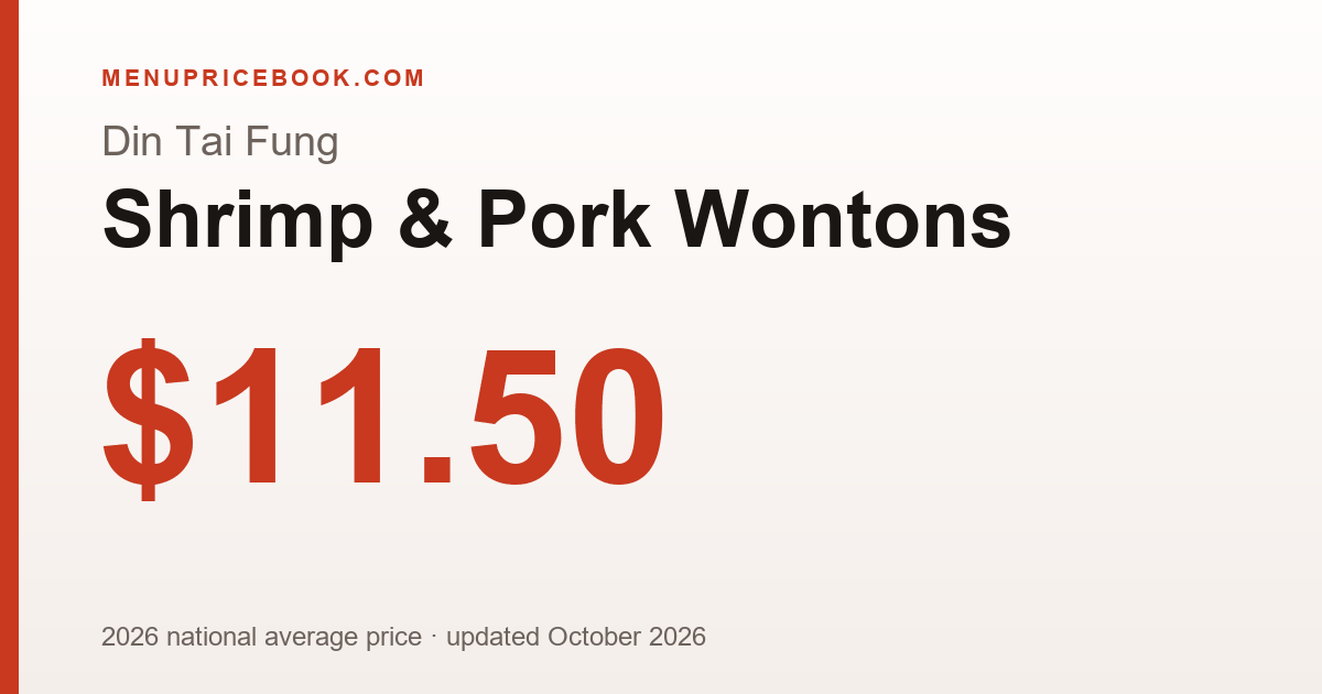 Din Tai Fung Shrimp & Pork Wontons price: $11.50 (2026)