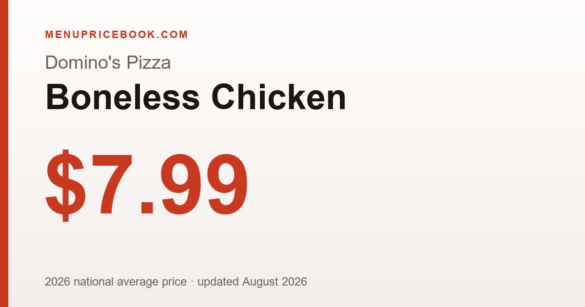 Domino's Pizza Boneless Chicken price: $7.99 (2026)