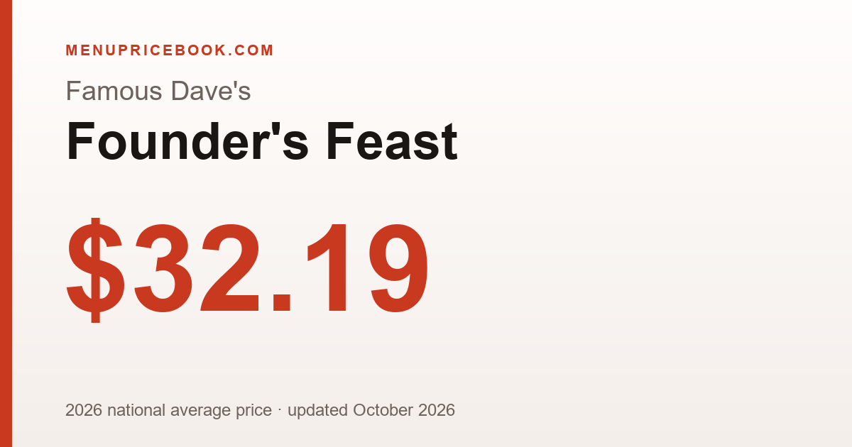 Famous Dave's Founder's Feast price: $32.19 (2026)