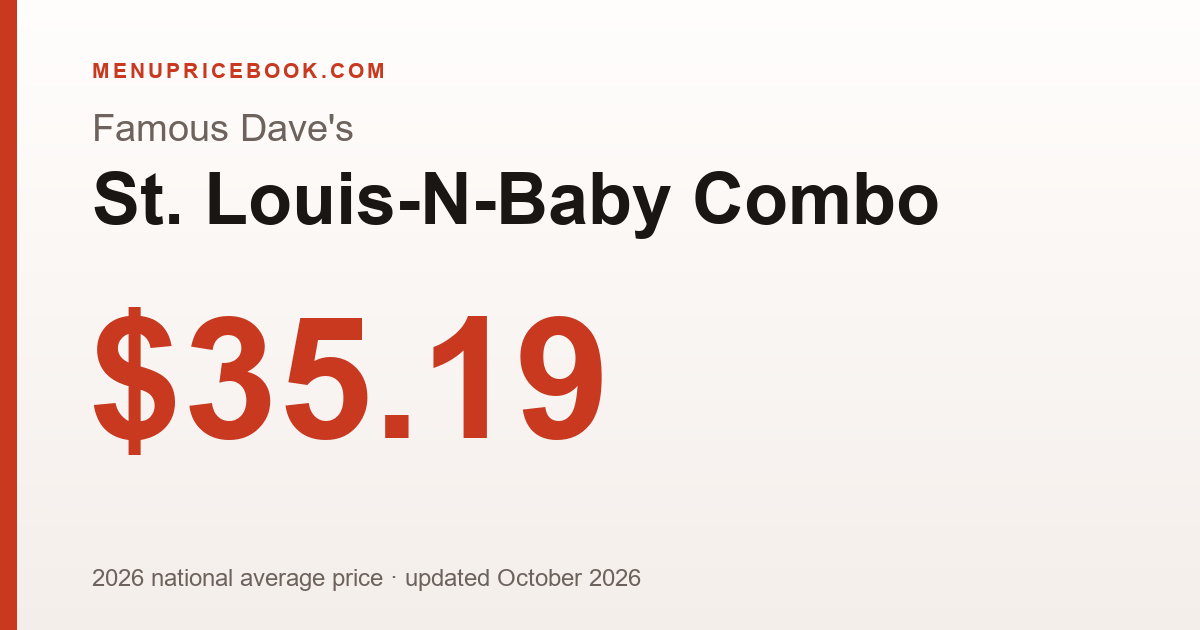 Famous Dave's St. Louis-N-Baby Combo price: $35.19 (2026)