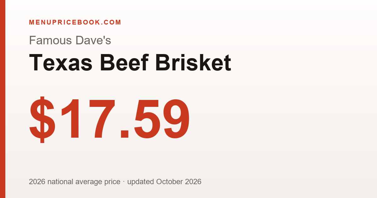 Famous Dave's Texas Beef Brisket price: $17.59 (2026)