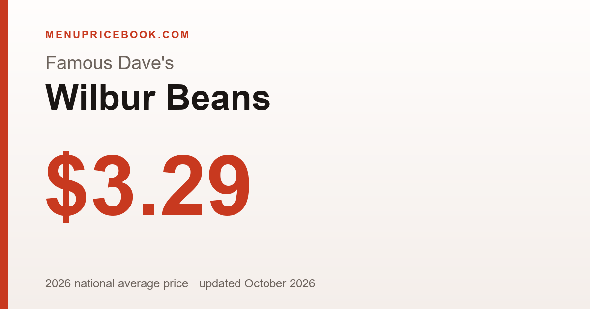 Famous Dave's Wilbur Beans price: $3.29 (2026)