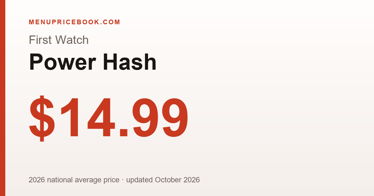First Watch Power Hash price: $14.99 (2026)