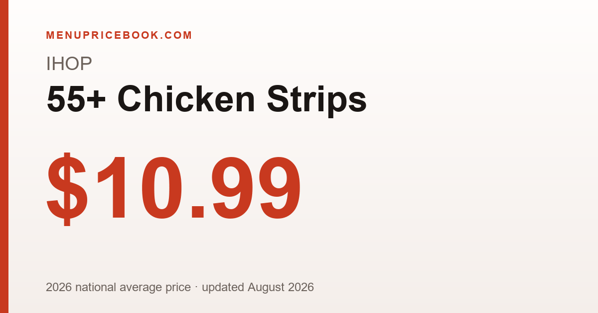 IHOP 55+ Chicken Strips price: $10.99 (2026)
