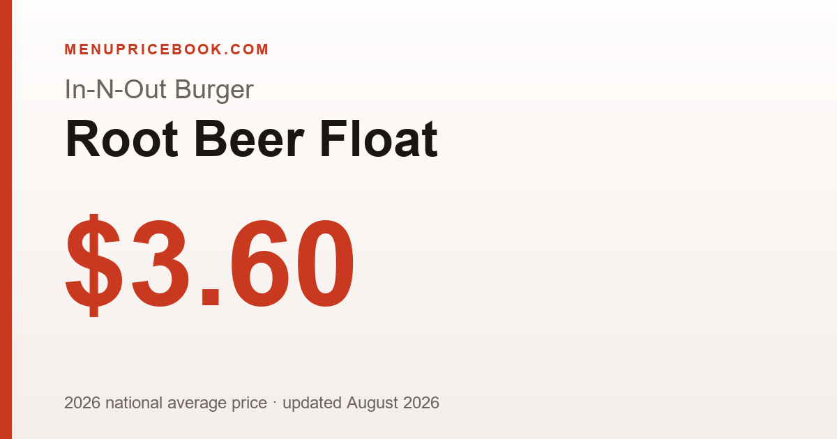 In-N-Out Burger Root Beer Float price: $3.60 (2026)