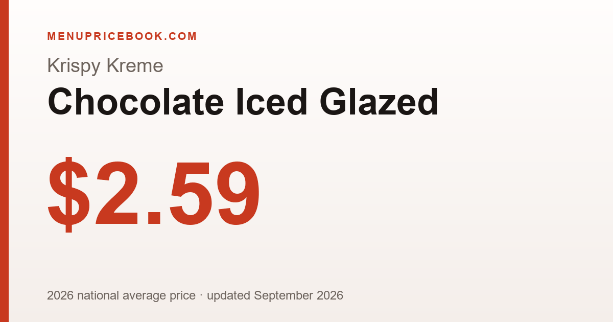 Krispy Kreme Chocolate Iced Glazed price: $2.59 (2026)