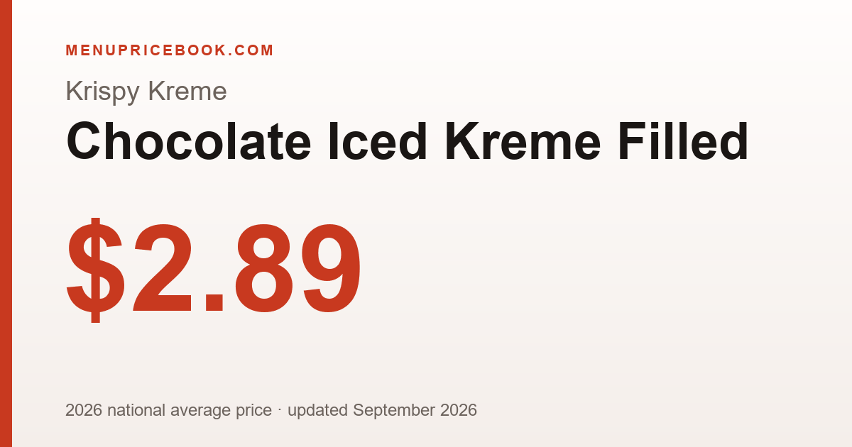 Krispy Kreme Chocolate Iced Kreme Filled price: $2.89 (2026)