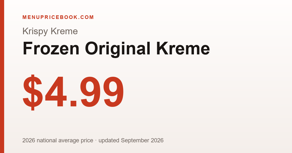 Krispy Kreme Frozen Original Kreme price: $4.99 (2026)