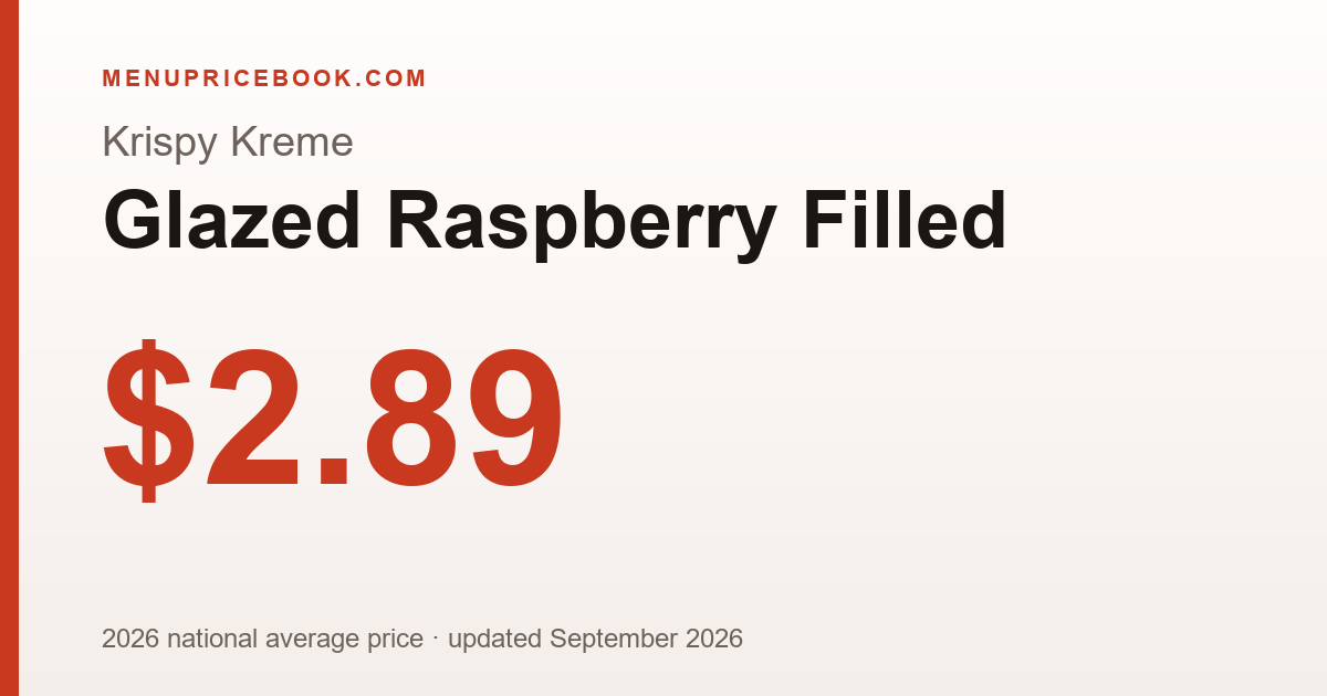 Krispy Kreme Glazed Raspberry Filled price: $2.89 (2026)