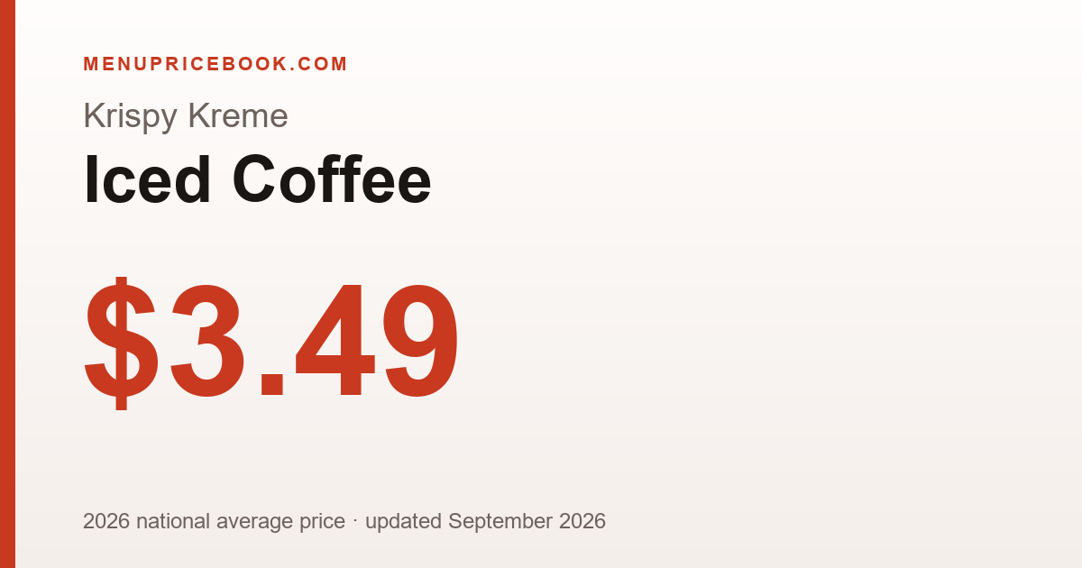 Krispy Kreme Iced Coffee price: $3.49 (2026)