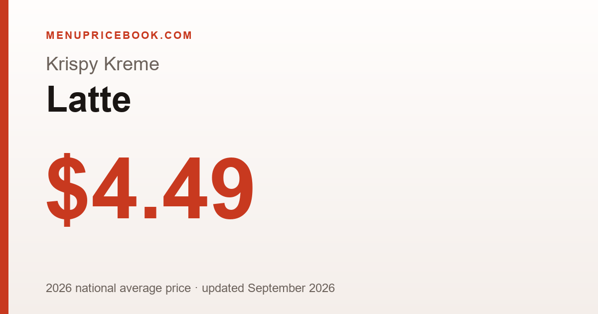 Krispy Kreme Latte price: $4.49 (2026)