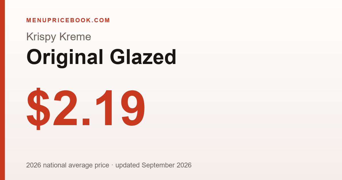 Krispy Kreme Original Glazed price: $2.19 (2026)