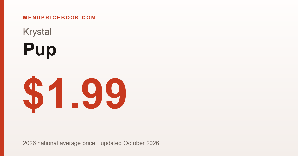 Krystal Pup price: $1.99 (2026)