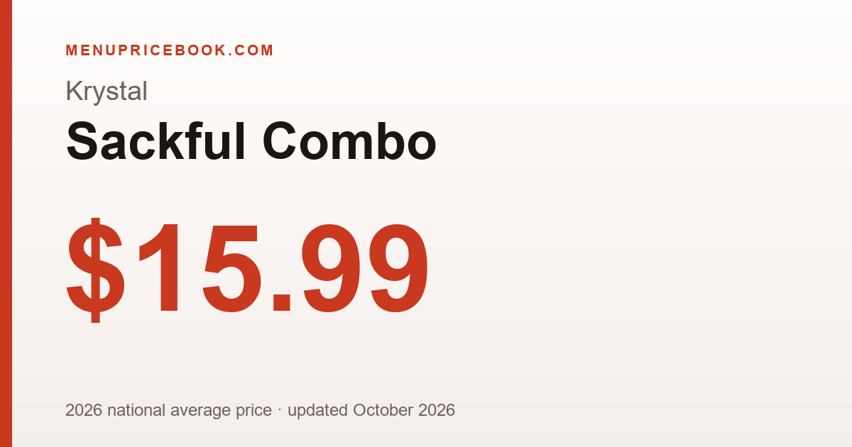 Krystal Sackful Combo price: $15.99 (2026)