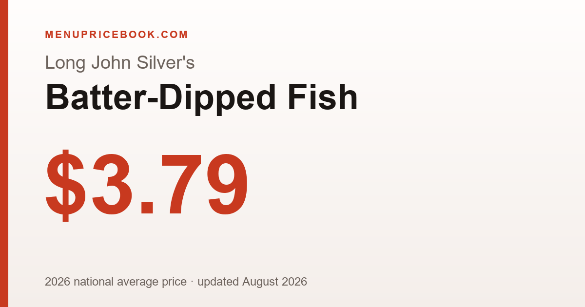 Long John Silver's Batter-Dipped Fish price: $3.79 (2026)