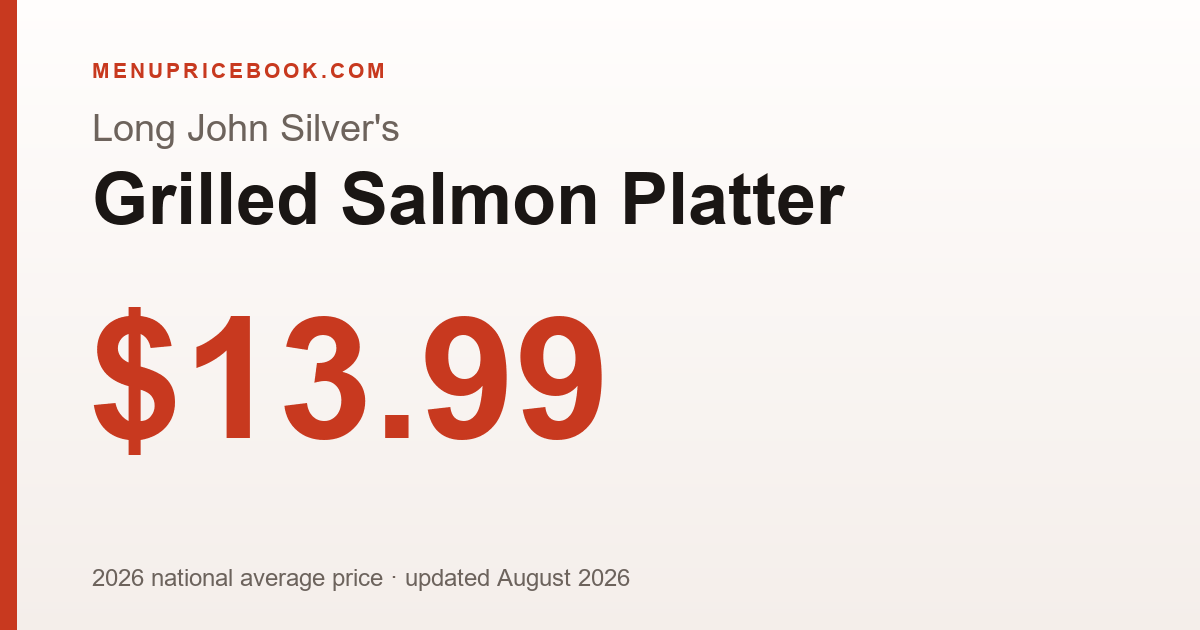 Long John Silver's Grilled Salmon Platter price: $13.99 (2026)