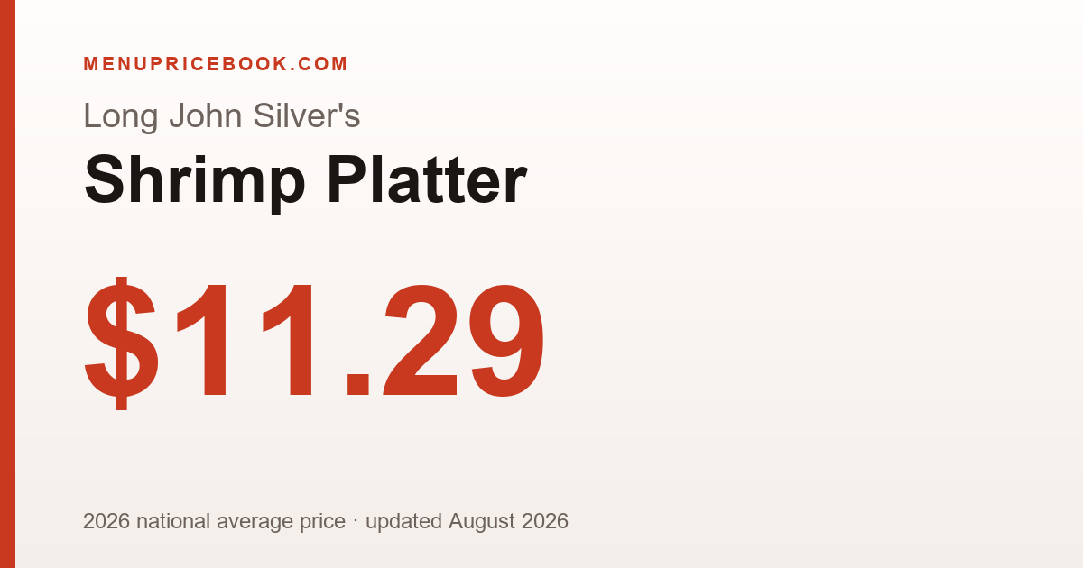Long John Silver's Shrimp Platter price: $11.29 (2026)