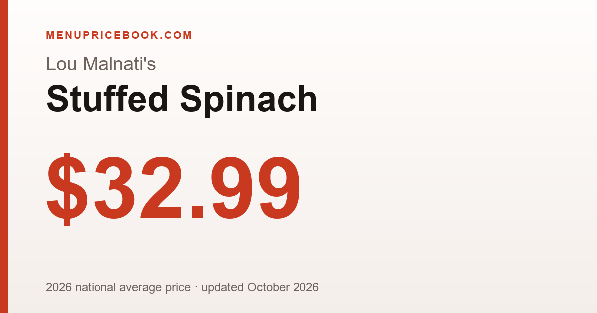 Lou Malnati's Stuffed Spinach price: $32.99 (2026)