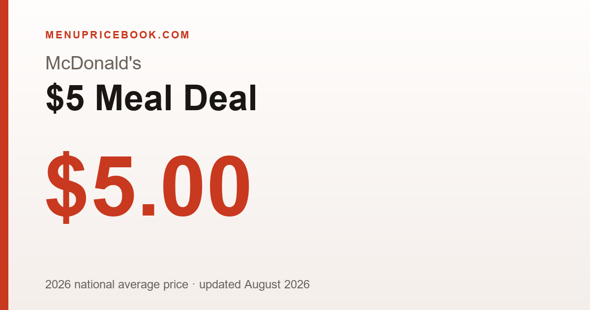 McDonald's $5 Meal Deal price: $5.00 (2026)