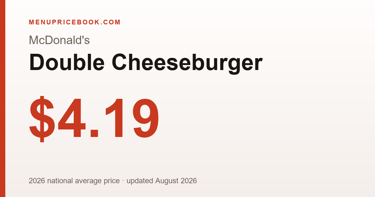 McDonald's Double Cheeseburger price: $4.19 (2026)