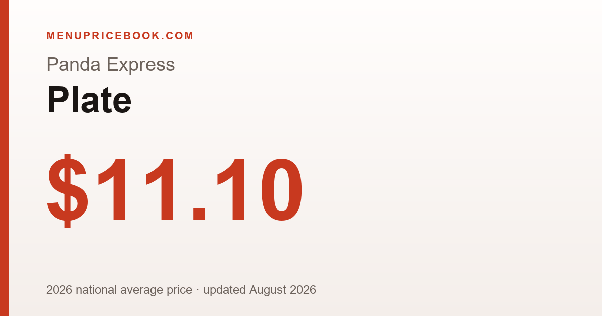 Panda Express Plate price: $11.10 (2026)