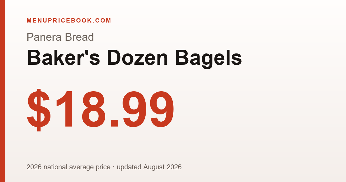 Panera Bread Baker's Dozen Bagels price: $18.99 (2026)