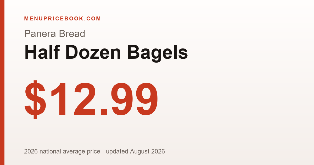 Panera Bread Half Dozen Bagels price: $12.99 (2026)