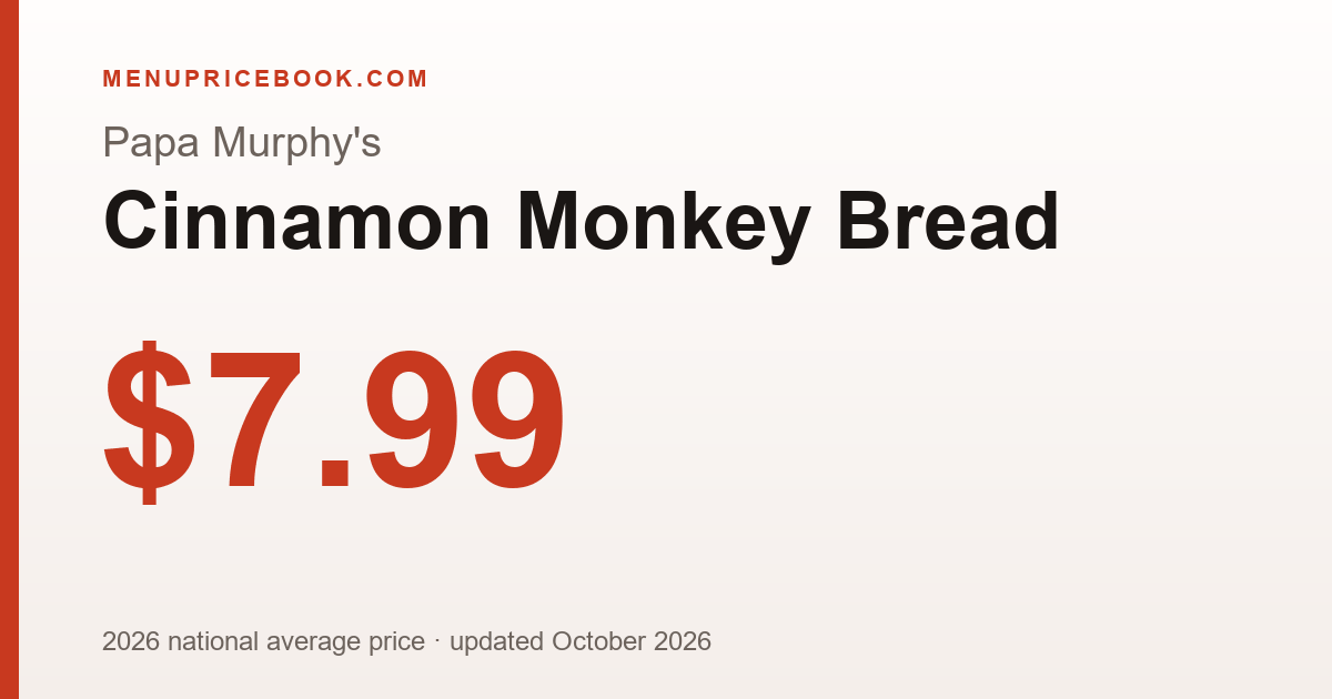 Papa Murphy's Cinnamon Monkey Bread price: $7.99 (2026)