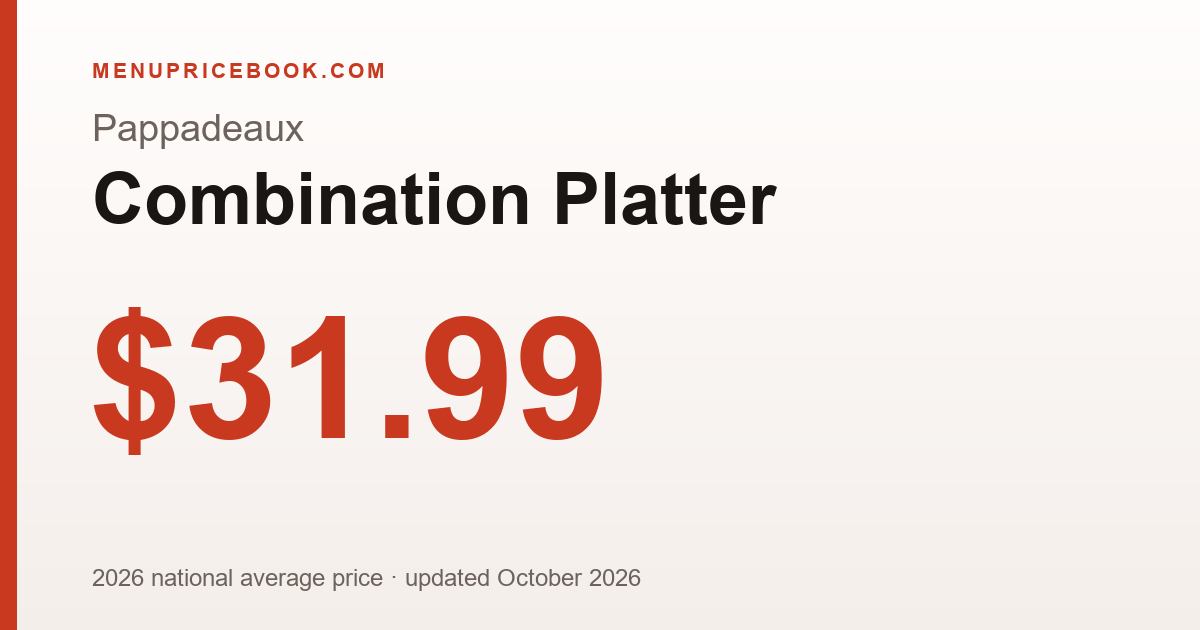 Pappadeaux Combination Platter price: $31.99 (2026)