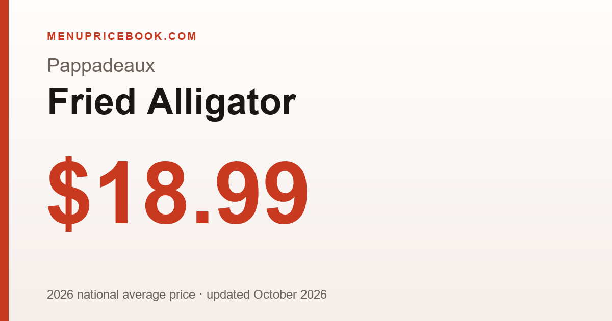 Pappadeaux Fried Alligator price: $18.99 (2026)
