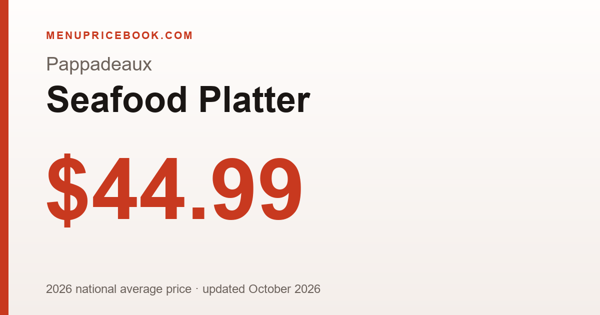 Pappadeaux Seafood Platter price: $44.99 (2026)