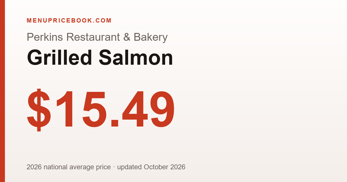 Perkins Restaurant & Bakery Grilled Salmon price: $15.49 (2026)
